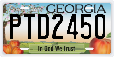 GA license plate PTD2450