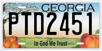 GA license plate PTD2451