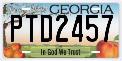 GA license plate PTD2457