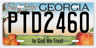 GA license plate PTD2460