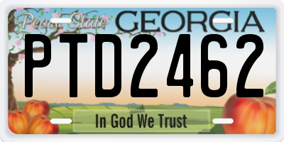 GA license plate PTD2462