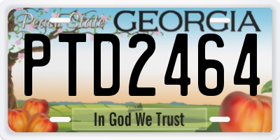 GA license plate PTD2464