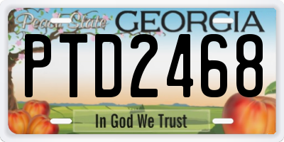 GA license plate PTD2468