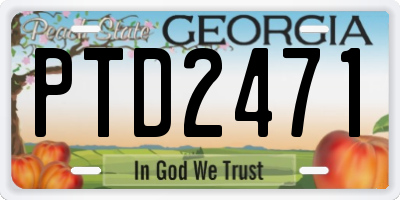 GA license plate PTD2471