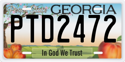 GA license plate PTD2472