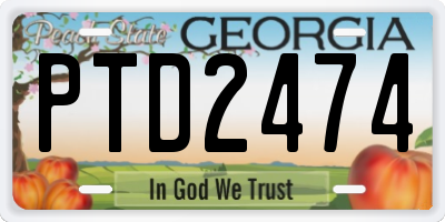 GA license plate PTD2474