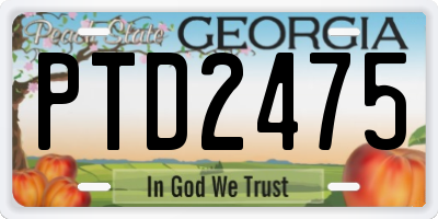 GA license plate PTD2475