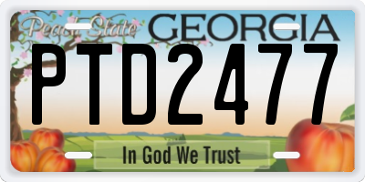 GA license plate PTD2477
