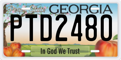GA license plate PTD2480