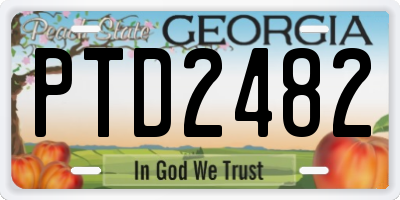GA license plate PTD2482