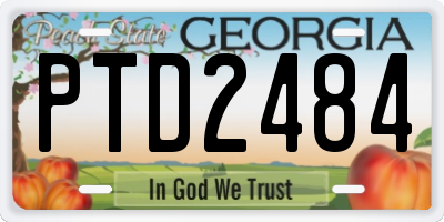 GA license plate PTD2484
