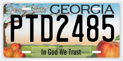 GA license plate PTD2485