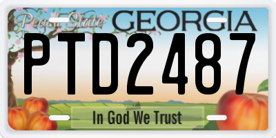 GA license plate PTD2487