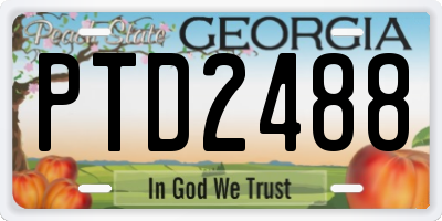 GA license plate PTD2488