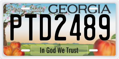 GA license plate PTD2489