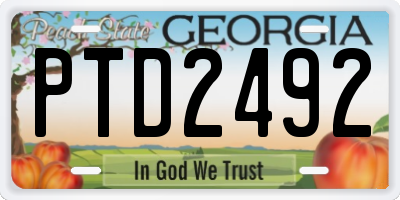 GA license plate PTD2492