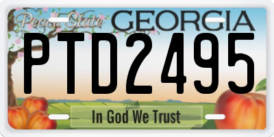 GA license plate PTD2495