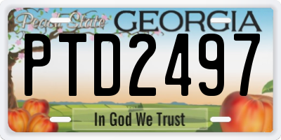 GA license plate PTD2497