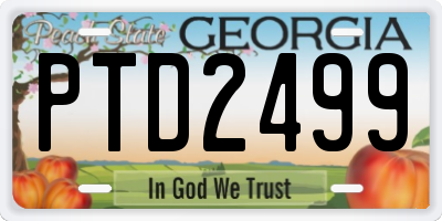 GA license plate PTD2499