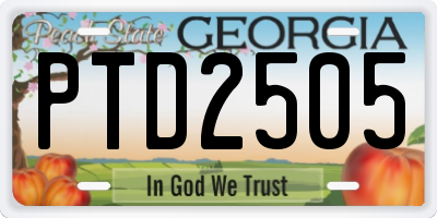 GA license plate PTD2505