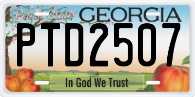 GA license plate PTD2507