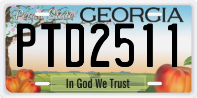 GA license plate PTD2511