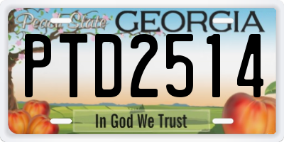 GA license plate PTD2514