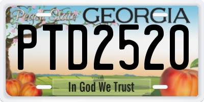 GA license plate PTD2520