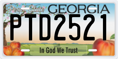 GA license plate PTD2521