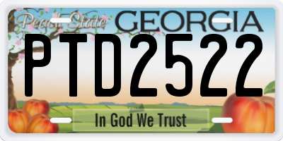 GA license plate PTD2522