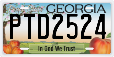 GA license plate PTD2524