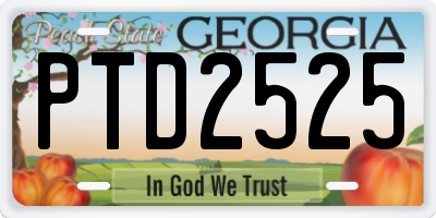 GA license plate PTD2525