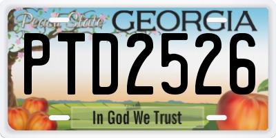 GA license plate PTD2526