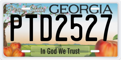 GA license plate PTD2527