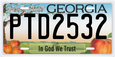 GA license plate PTD2532