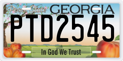 GA license plate PTD2545