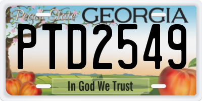 GA license plate PTD2549