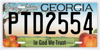 GA license plate PTD2554