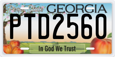 GA license plate PTD2560