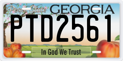 GA license plate PTD2561