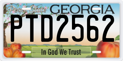 GA license plate PTD2562