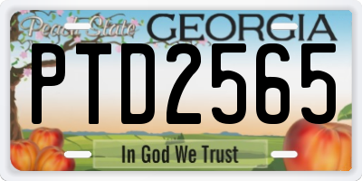 GA license plate PTD2565