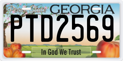 GA license plate PTD2569