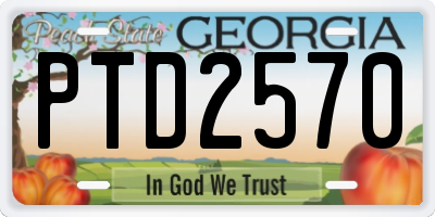 GA license plate PTD2570