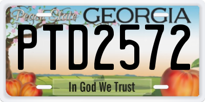 GA license plate PTD2572