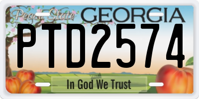 GA license plate PTD2574