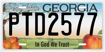 GA license plate PTD2577