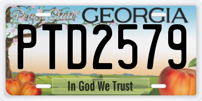 GA license plate PTD2579