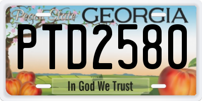 GA license plate PTD2580