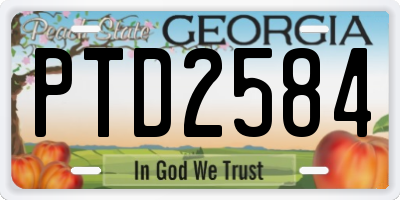 GA license plate PTD2584